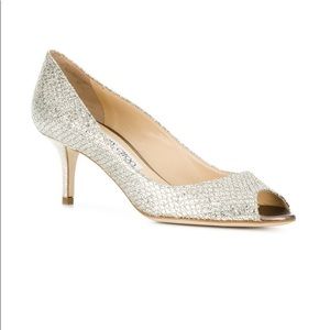 Most gorgeous ever Jimmy Choo Sequin silver heel